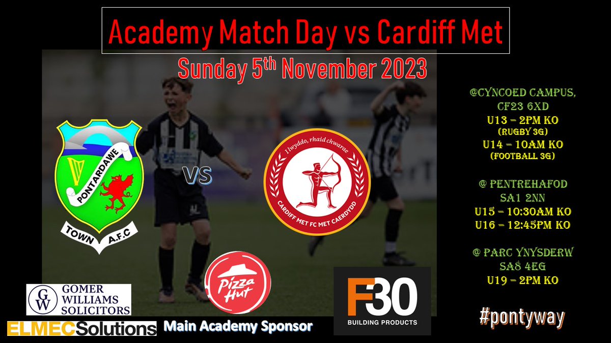pontyacademyfc's tweet image. The next round of @FAWales Academi South fixtures sees us take on @CardiffMetFCAc. Always great games and this weekend will be no different. Best of luck to all players and coaches. #UppaPonty #PontyWay