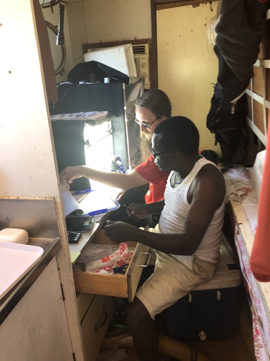 Alex & Ilia (Antwerp Uni) have certainly put in the hours photographing & tissue sampling hundreds of fish in this tiny lab, with no proper seats. And they are carrying on... #lakemalawi trawl survey