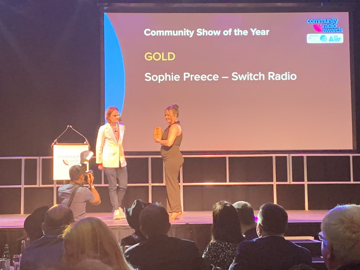 🥇to Sophie Preece of @switch_radio for Community Show of the Year @CommRadioAwards #CRAs23