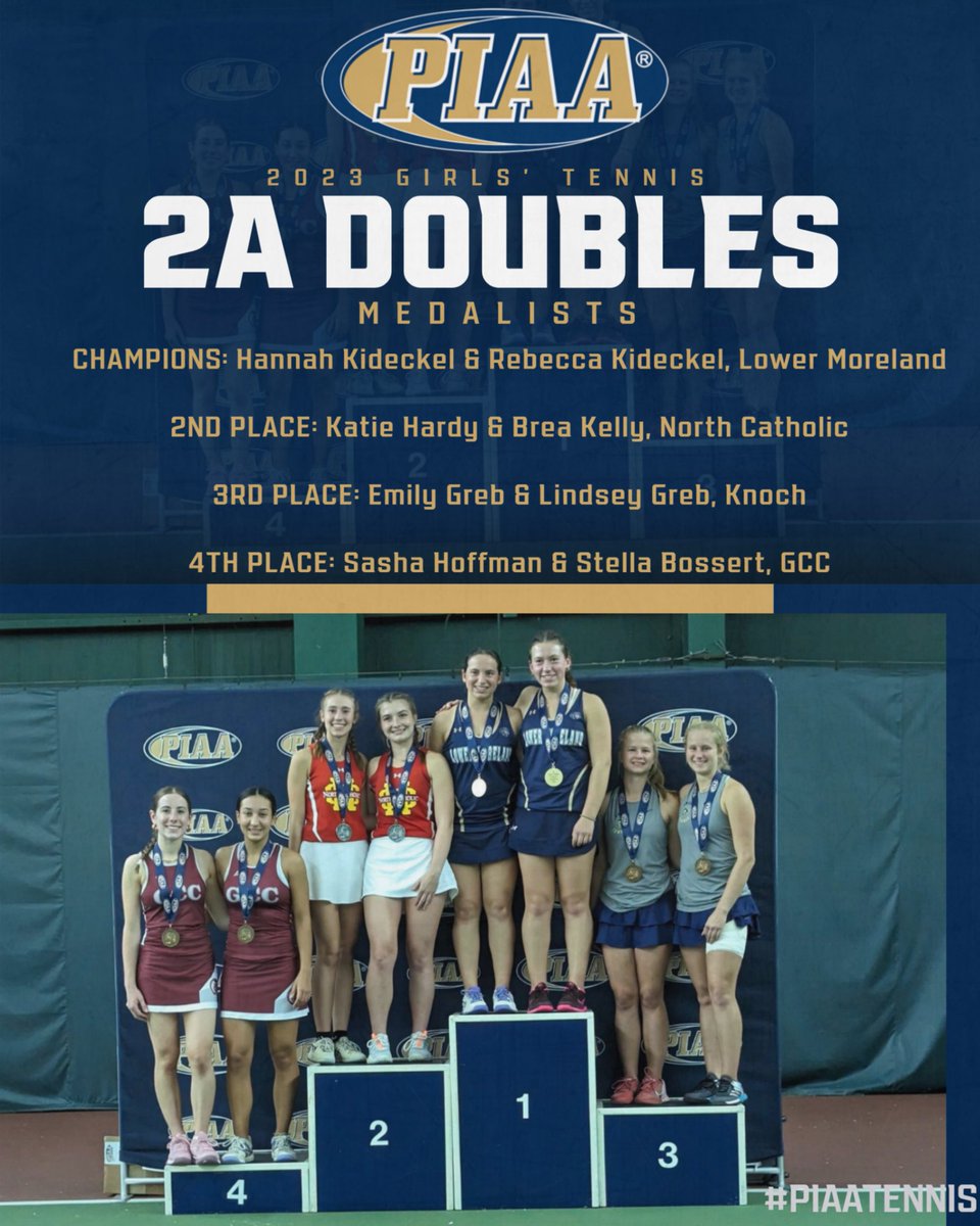 #PIAATennis Congratulations to the 2023 PIAA 2A Doubles Medalists!