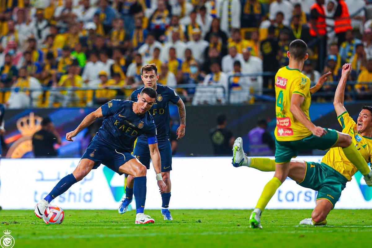 Cristiano's tweet image. Solid win!💪🏼
We keep the pressure on!
@AlNassrFC_EN 💛💙