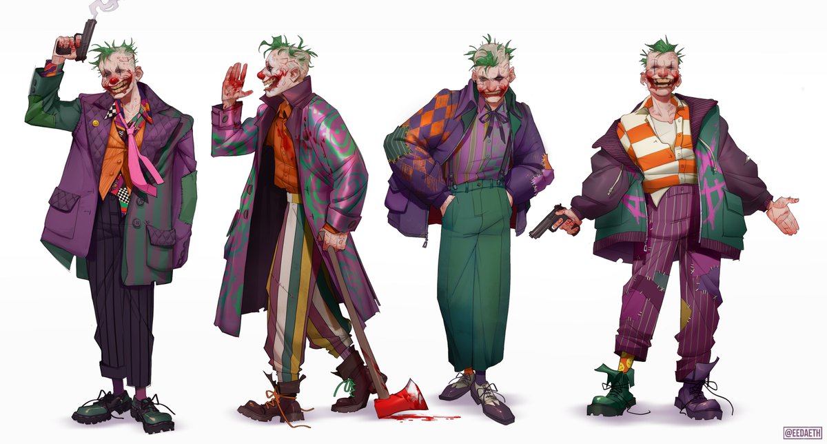 Here's that WIP finished. I was on my whimsy shit with these ngl but alas my designs are just for my own fun
#TheBatman #Batman #jokerfanart #Joker