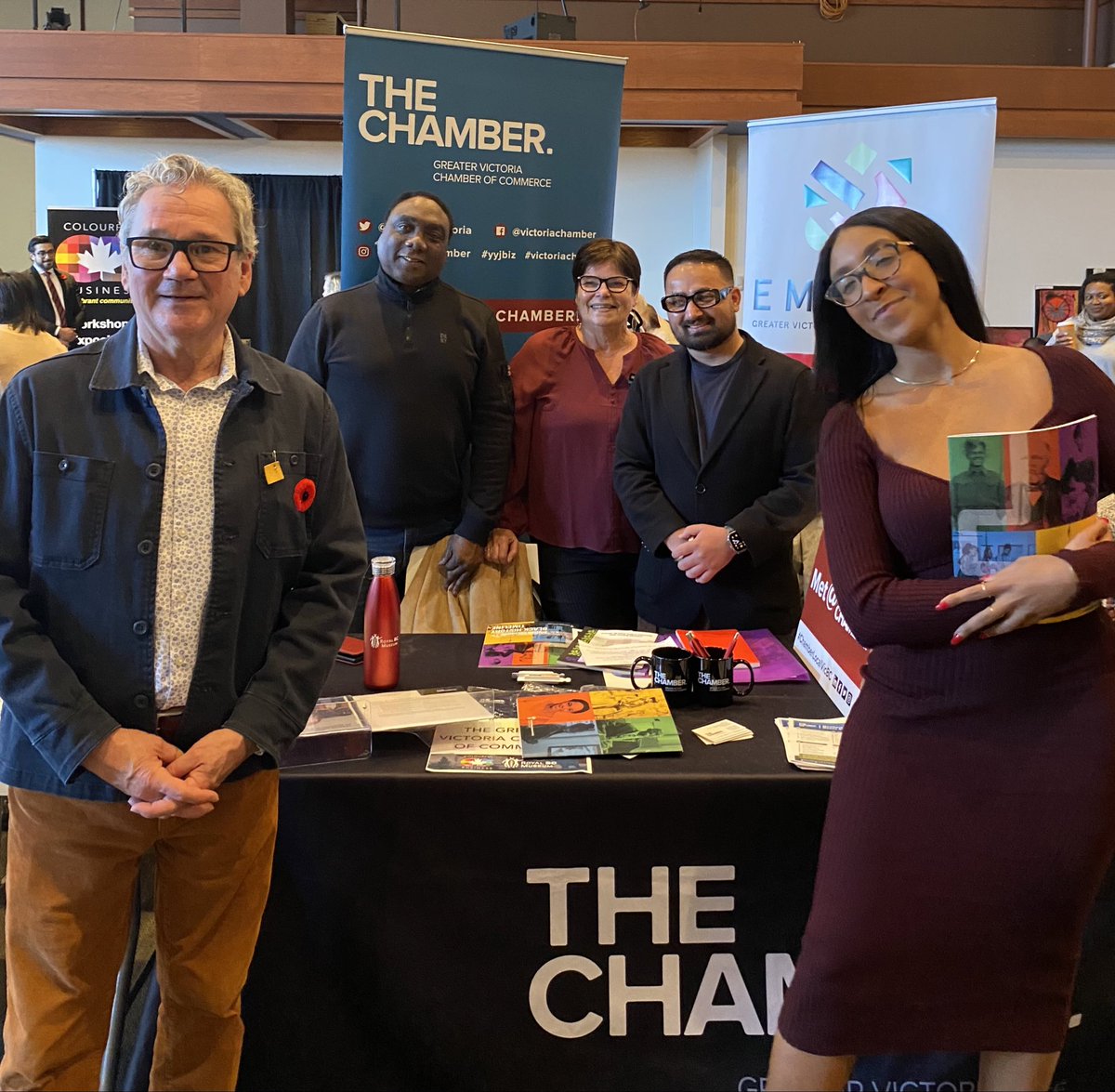 BruceAlready's tweet photo. The Chamber team ! #ColourfulBusiness @KuleaCulture @RoyalBCMuseum @ChamberVictoria. You’ve still got time to join us. Here til 5pm https://t.co/M3dpAeSakA