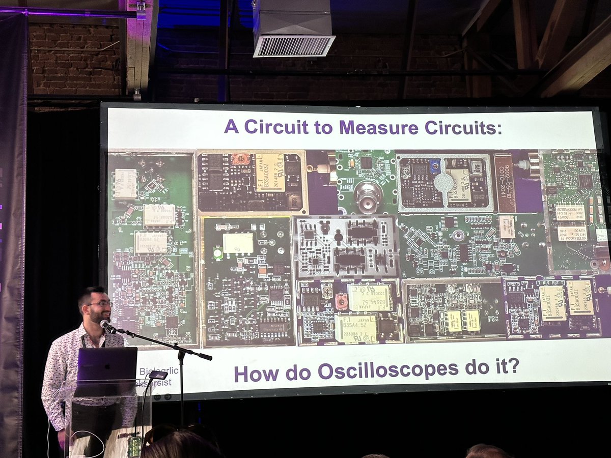 .@aleksorsist updates #hackadaysupercon on Thunderscope - a high-speed open-source oscilloscope that streams samples over Thunderbolt / USB Gen 3. Amazing work from an ever growing team of people and projects. github.com/EEVengers/Thun…