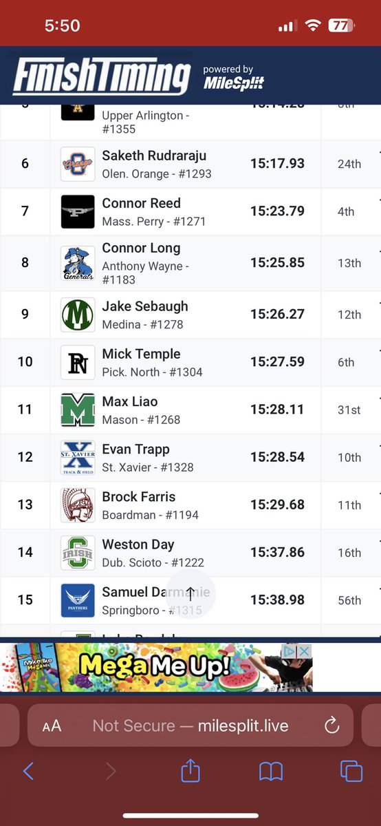 12th place at the State Meet today and All-Ohio finish for Weston Day! Great season for the Irish, so proud of this team.