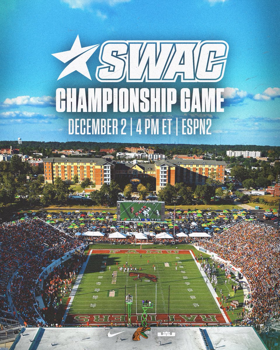 Get ready Rattler Nation,

The SWAC Championship game is coming to the Highest of Seven Hills!

#FAMU | #Rattlers | #OurTime