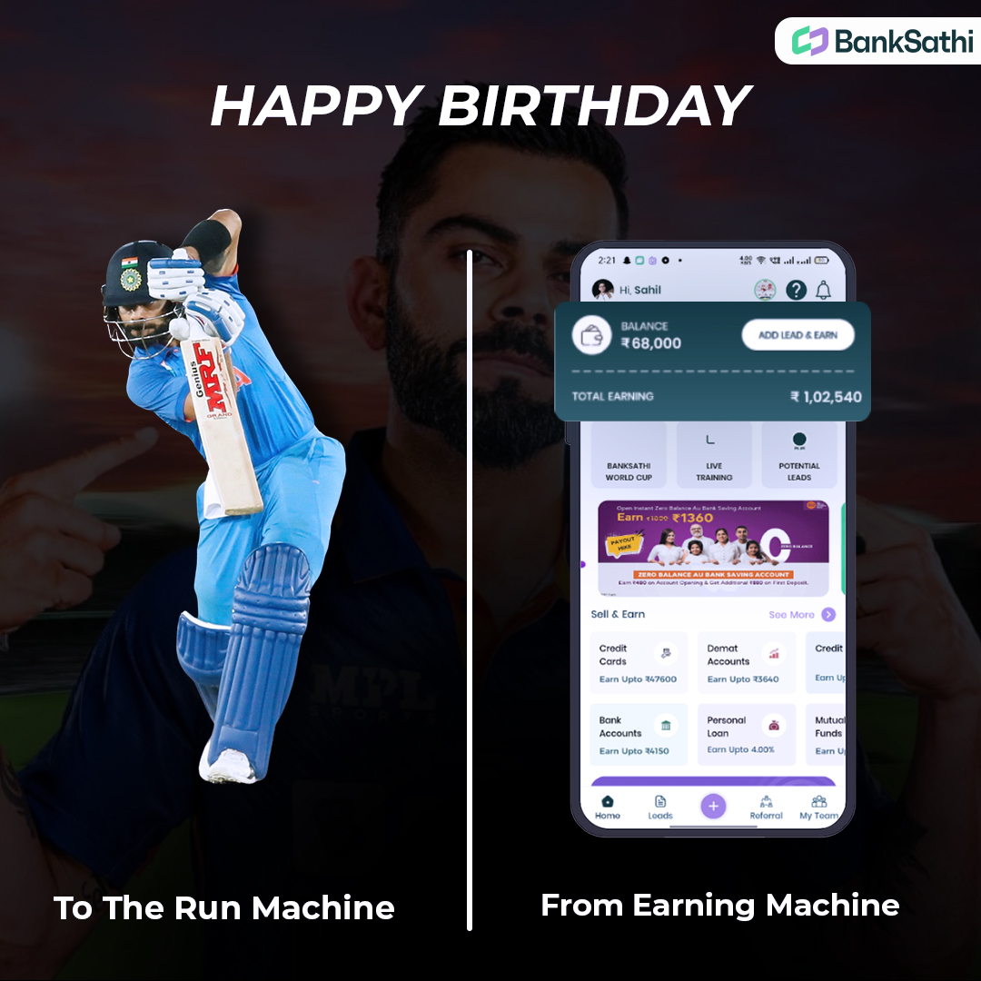Happy Birthday, Virat Kohli 👑🛐

✅ Celebrate the cricket legend and keep scoring with your earnings on the Banksathi app, just like he scores on the field. 🎉

#HappyBirthdayKingKohli #ViratKohli𓃵 #GOAT𓃵 
#CWC23 #INDvsSA #Finance  #fintechs #banksathi
