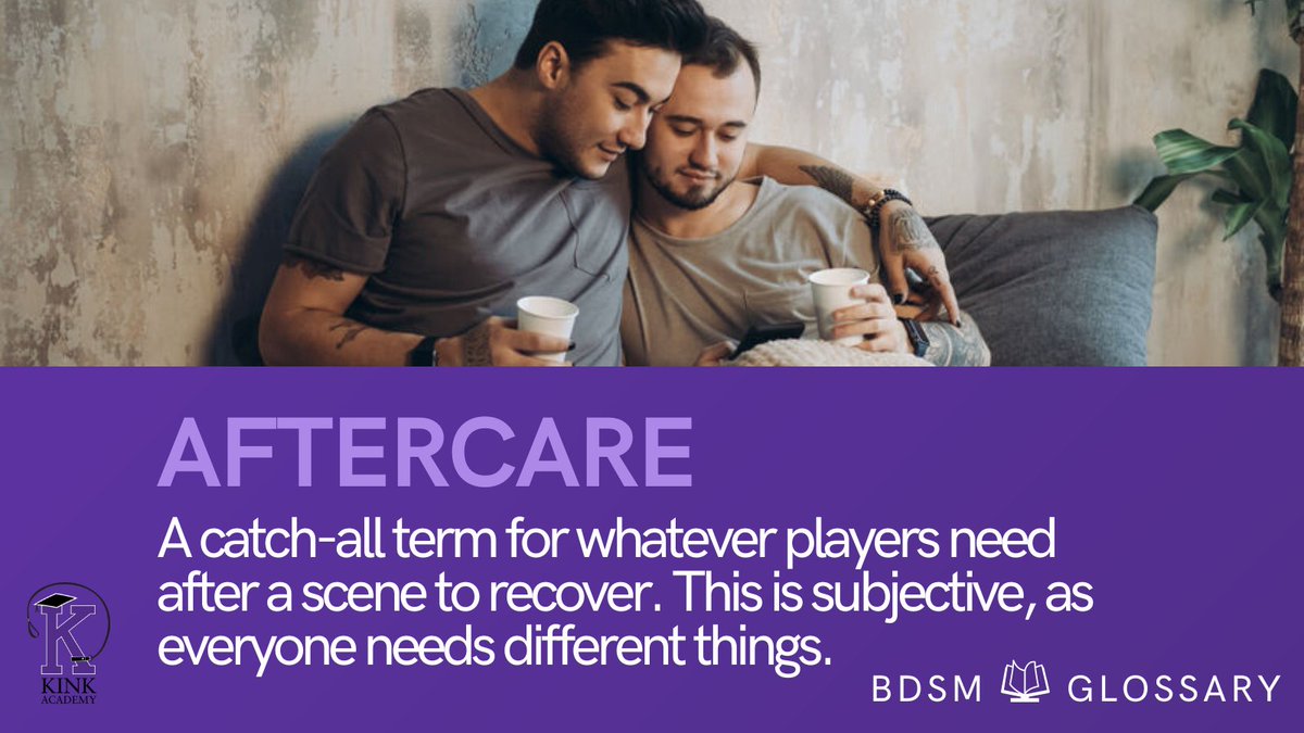 Aftercare is a catch-all term for whatever players need after a scene to recover. This is subjective, as everyone needs different things. #365DaysOfKink

What do you like to do for aftercare?