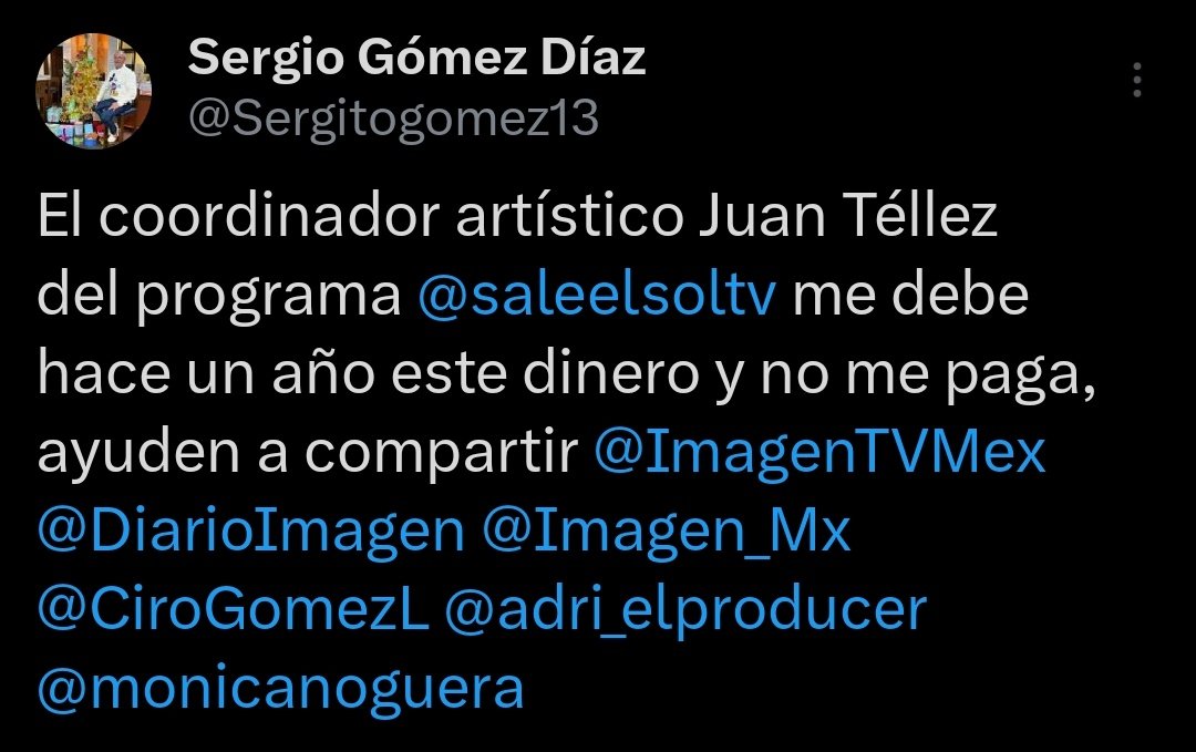 _RCulturaPop's tweet photo. El publirelacionista @Sergitogomez13 denuncia que Juan Téllez, coordinador artístico de @saleelsoltv, le debe 20 mil pesos desde hace un año https://t.co/ADI8cfUwnm