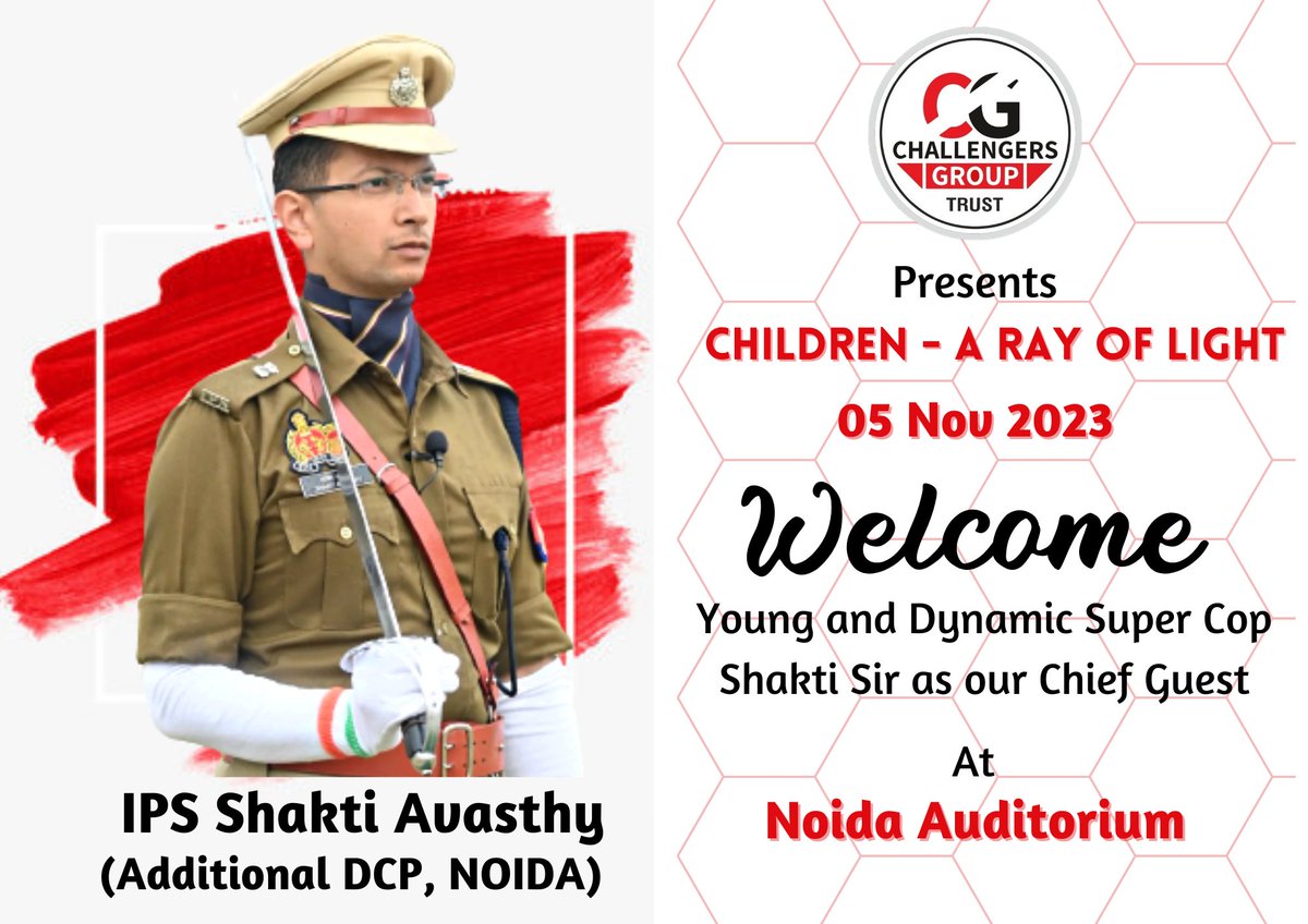 Welcoming!! 💐🙏 The Young and Dynamic, Shri @ShaktiAvasthy as our Chief Guest today on 'Children - A Ray of Light.' 💐 #ChildrenARayOfLight #celebrations #positive #achievement #ngoindia #TogetherWeCan #Challengers_Ki_Pathshala #Team #Challengers_Group