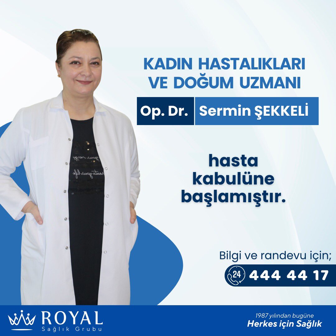 Kadın Hastalıkları ve Doğum Uzmanı Op. Dr. Sermin ŞEKKELİ hasta kabulüne başlamıştır. 

Bilgi ve randevu için ☎️ 444 44 17 numaralı telefondan bize ulaşabilirsiniz.

#royalsağlık #royalsaglıkgrubu #bigaroyalhastanesi #kadınhastalıkları #kadınhastalıklarıvedoğum