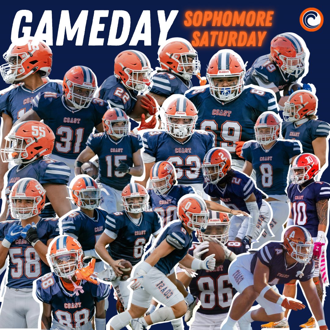 coastfball's tweet photo. SOPHOMORE SATURDAY 🏴‍☠️
come out &amp; celebrate our sophomores!
coast vs citrus
6pm @ lebard stadium
#gocoast #ridethewave #setsail https://t.co/cE7wu70tsR