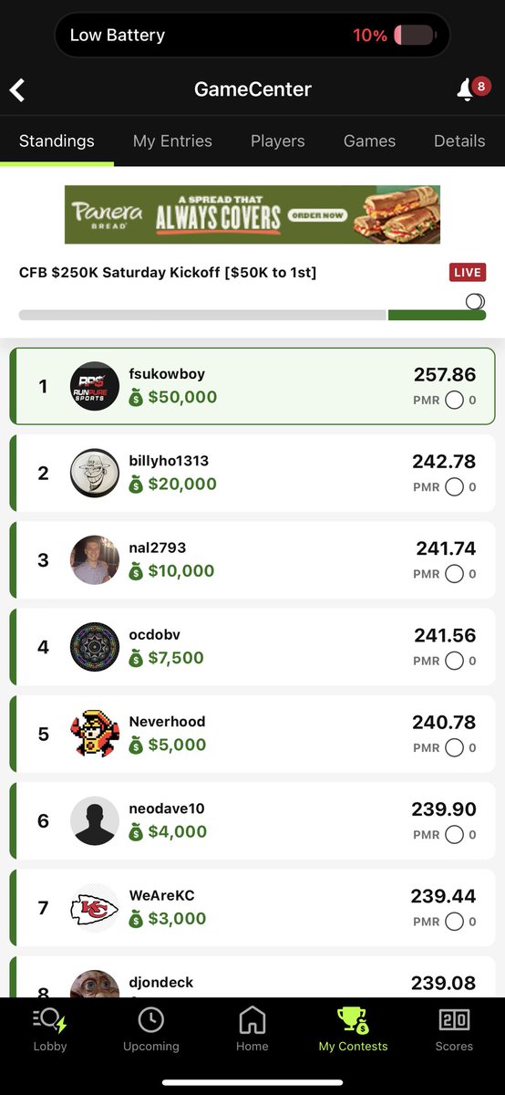coachdrew151's tweet photo. Have been grinding a long time. Some small wins but this is something that will change my life. Woke up looked in the discord at @wakeywakeydfs picks who i have known forever and threw in 2 lineups. Shout out to my guy Mike.@BigT44DFS @RunPureSports https://t.co/24q7Si06YZ