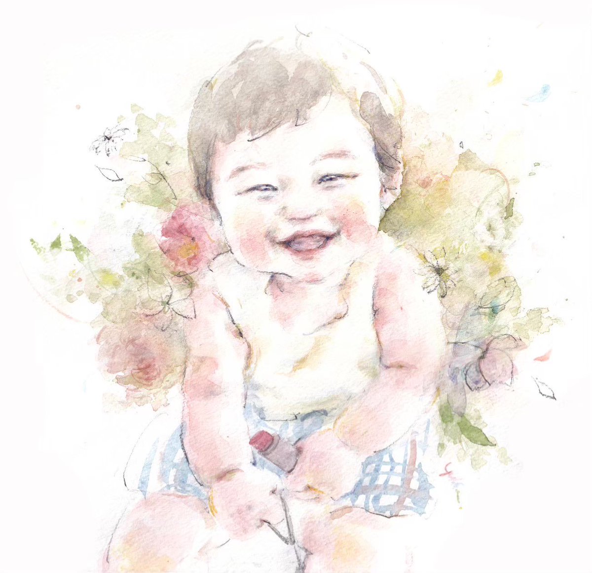 「嬉しいことがあると顔を見上げて、『みてー』とばかりの笑顔で訴えてくるのが愛らしい」|yukkoのイラスト