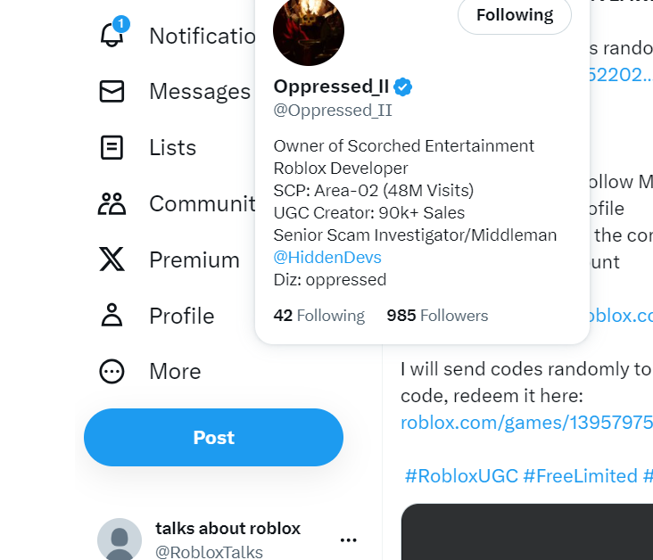 talks about roblox tweet media