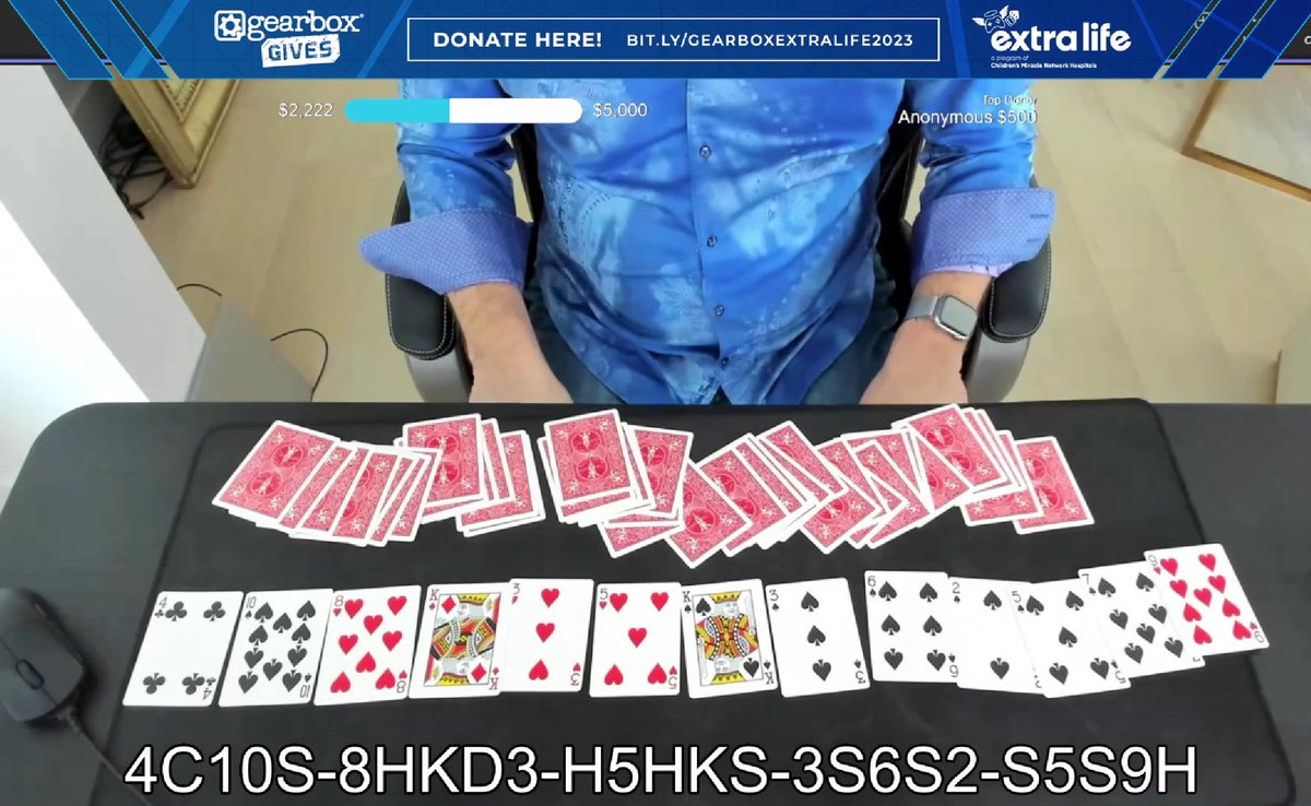 DuvalMagic's tweet image. That was fun! And for charity: #EXTRALIFE @CMNHospitals @ExtraLife4Kids. Check out the SHiFT code for 5 Diamond Keys in Borderlands 3 that the magic trick revealed: