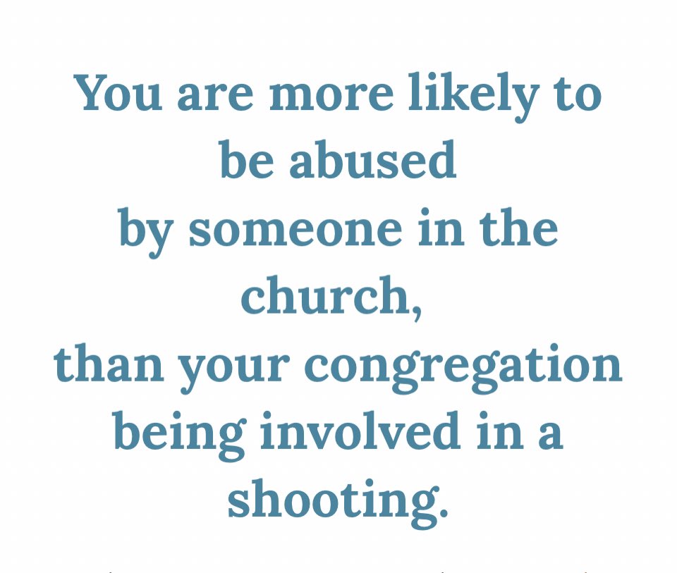 According to @NotinOurChurch1 being sexually abused in church is more likely to happen than getting shot in church. 

Should churches have active clergy sexual abuse drills?

#churchtoo #adultclergysexualabuse #clergysexualabuse #CSA #ACSA #MeToo