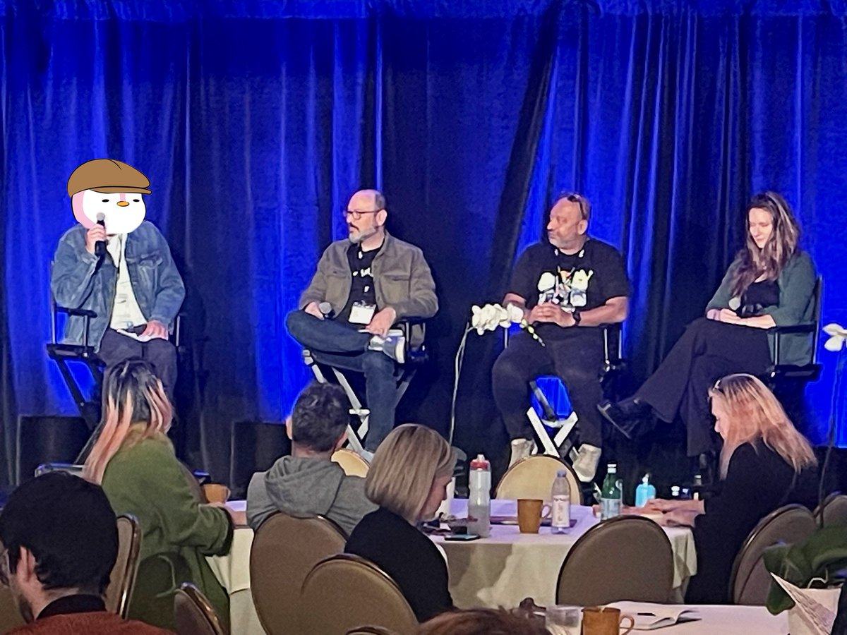 penguteur1's tweet photo. Future Trends panel at Animation Magazine's #WorldAnimationSummit with (L-R) John Derevlany, David Levy of @Pinkfong (most viewed video EVER #BabyShark), Walid Omar of Malaysia's Lil Critter Workshop, and Daisy Levy of @WildBrainHQ, whose YT channels get 4 billion views a month! https://t.co/Wg06fPJG8b