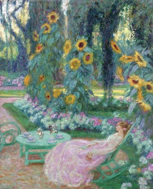 الفرق بين من يملكون عذب الكلام وعذب الشعور الأول فكنسيمٍ مرّ خلسةً بك، أنعش روحك لوهلة، ومضى… أما الثاني فكثيابك التي تُلازمك، تمنحك الستر والدفء دون حتى أن تشعر به"

ladies by frederick carl frieseke