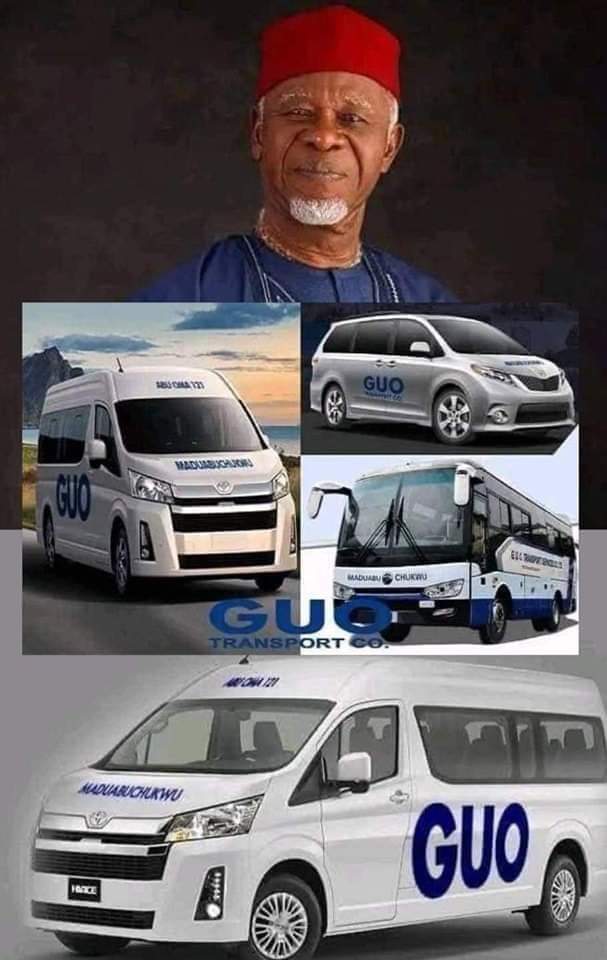 Meet Billionaire G.U. Okeke, CEO of G.U.O Motors. 

Godwin Ubaka Okeke, who is popularly called GUO, is a popular Nigerian transport guru. He is the owner of popular GUO Transport Company. 

GUO was born on the 6th of June in the year 1949 in Onitsha, Anambra State Nigeria.