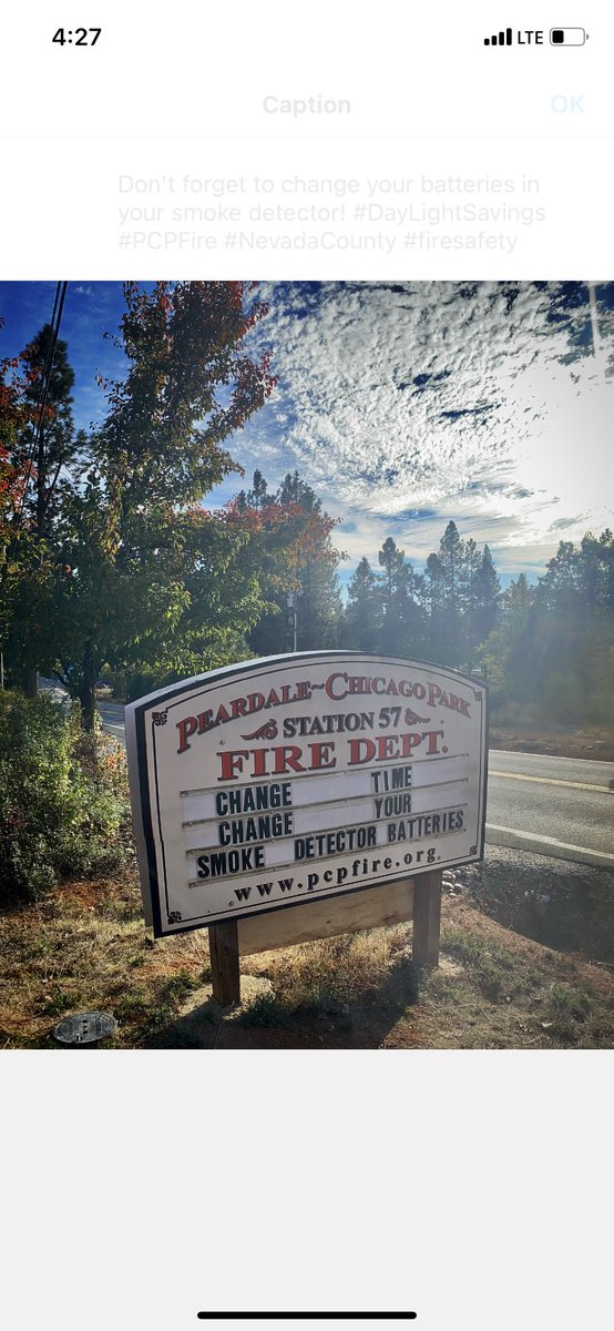 PCP_FIRE's tweet image. Don’t forget to change your batteries in your smoke detector! #DayLightSavings #PCPFire #NevadaCounty #firesafety