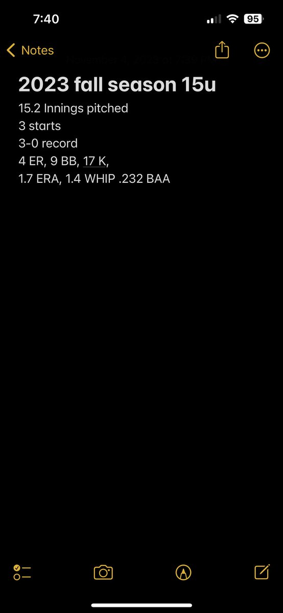 Zmisenheimer18's tweet photo. Blessed for a great fall season, here’s the final stat line, huge thanks to @DerekPerry_16 @Clippers_2022 @PrepBaseballNC. Now the grind starts! https://t.co/09mrYuTkfP