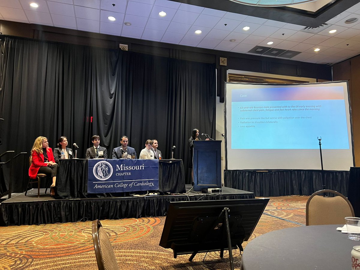 Great conference at #MOACC23 where we got to cheer on our Jeopardy team @willyhfrick, @ChitturuNiteesh, and @MariamBaigMD as well as attend a session with @sanskriti225. Looking forward to next year's session @MissouriACC 🫀