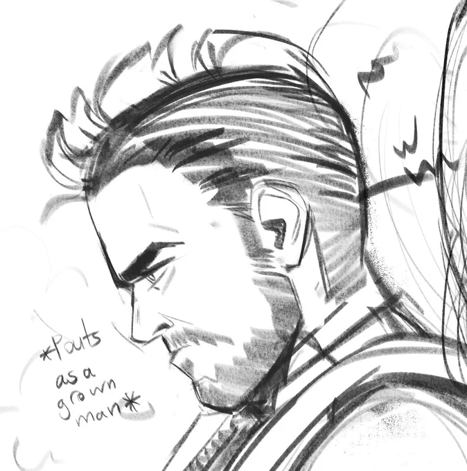 Doodling some soaps to comfort myself. Not that anything happened to him. Hes fine. Im actually going to try and render them he deserves it but here u go 