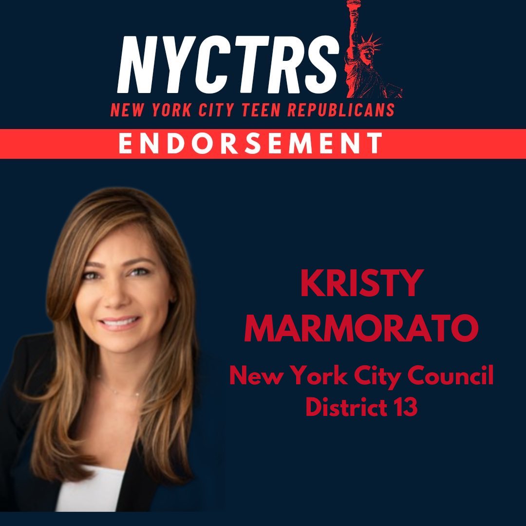We are proud to endorse @KristyforNY for City Council!

Kristy Marmorato is running to bring back common sense leadership to Northeastern Bronx as she will work to tackle the issues that have been ignored by her radical leftist opponent. District 13 must elect Kristy Marmorato!