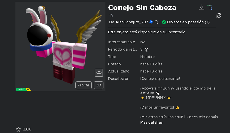 UgcNoticias_'s tweet photo. 🚨 Sorteo De 10 Código para este Limited Gratis 🚨

🗒️REQUISITOS:
1️⃣ Dar Me Gusta El Tweet.
2⃣ Retwittear El Tweet.
3⃣ Seguir a @NoticiasUgc / @MrBunnyOFICIAL
4⃣ Etiqueta a 3 Amigo

🕒¡Termina El 8 de noviembre!

#Roblox #robloxgiveaways #robloxtoy #robloxtoycode #robloxfreeugc https://t.co/rPuQuyOWE9