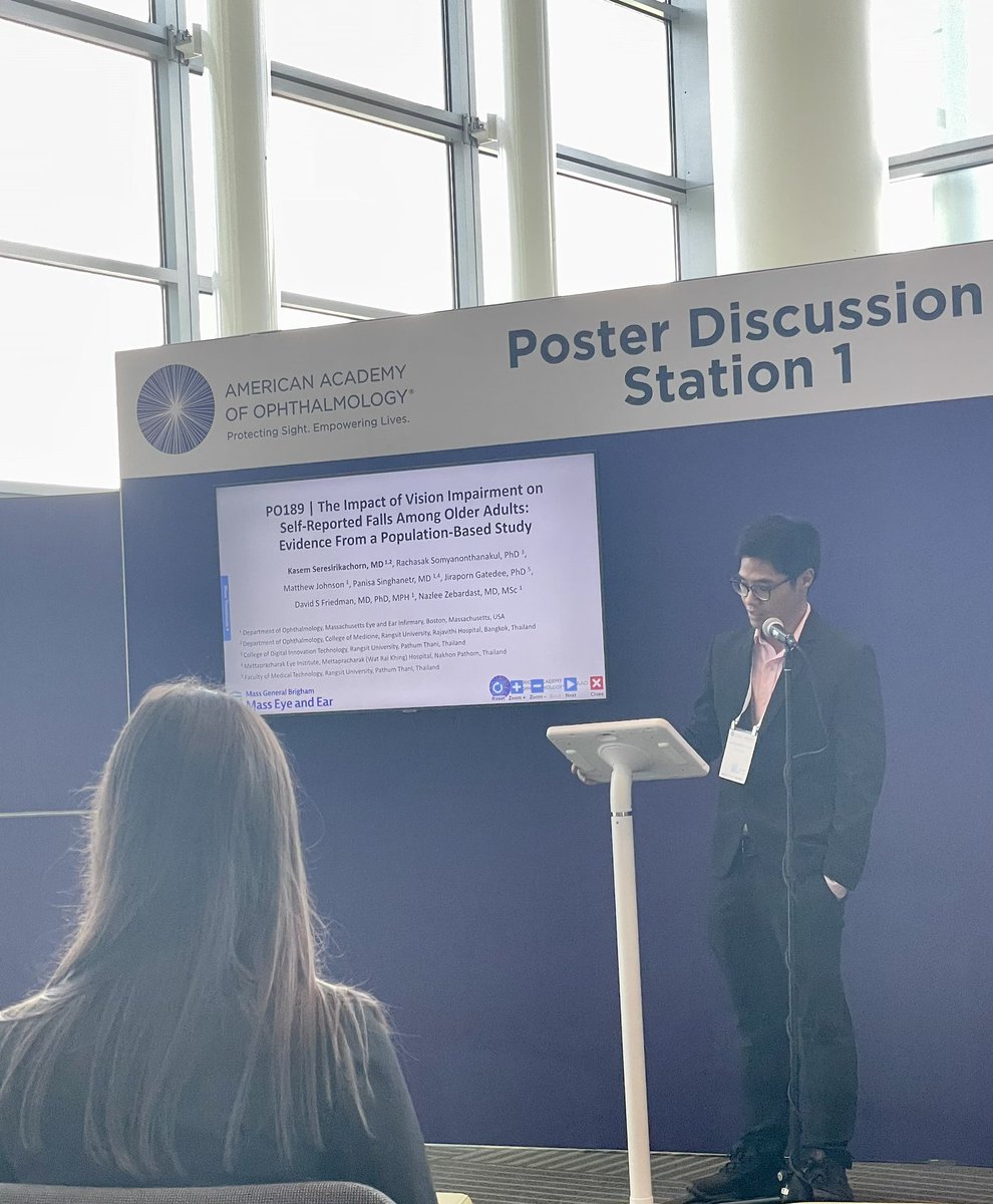 Amazing presentations by my star mentees at #AAO2023! Highlighting racial #disparities in #glaucoma outcomes and care. We show Black, Hispanic and Native American glaucoma patients are at greater risk of vision loss and blindness. <a href="/HMSeye/">Harvard Ophthalmology</a>