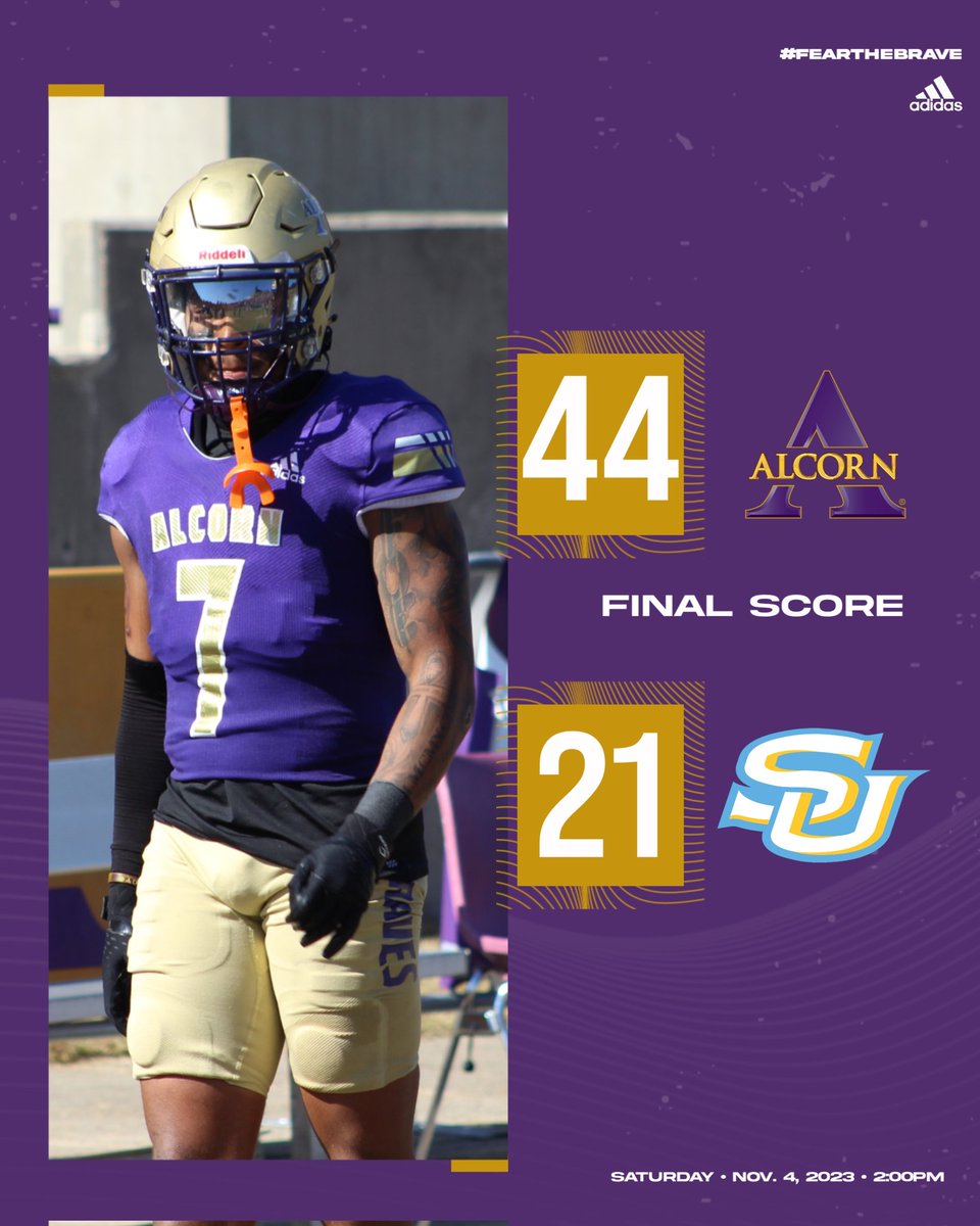 Final Score from Lorman... BRAVES WIN!!!

The Braves get a statement victory over Southern and improve to 5-1 in conference play!!

#FearTheBrave #AlwaysAlcorn #LetsMakeItHappen