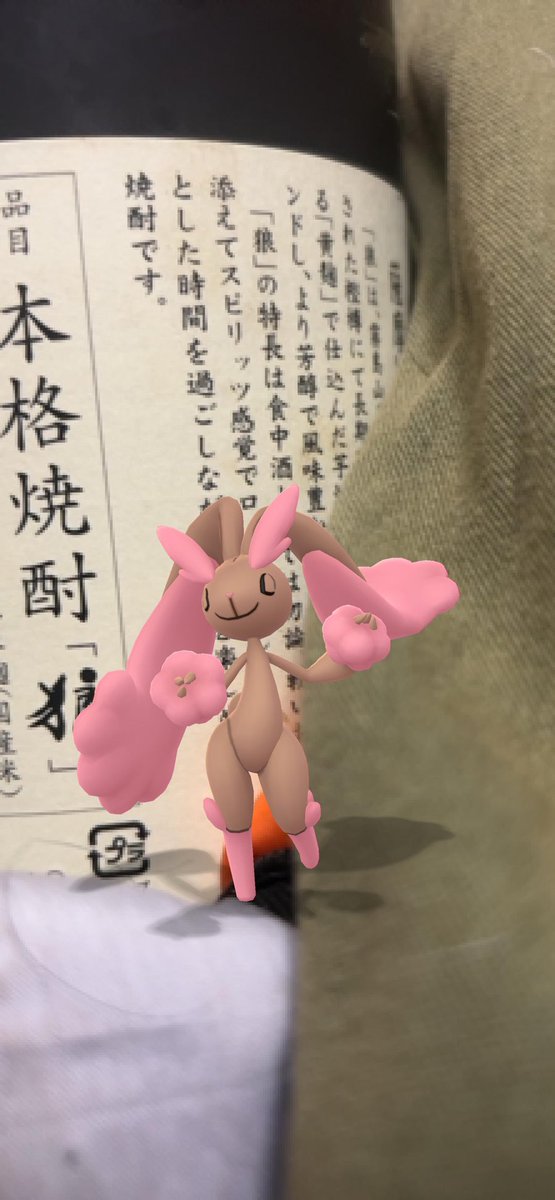 pochi_wolf's tweet photo. Pokémon GO の楽しさを体験しよう！https://t.co/7mUpycNx5c
#ポケモンGO
#ミミロップと一緒
#本格薩摩いも焼酎「狼」と https://t.co/KRIdczl0cN