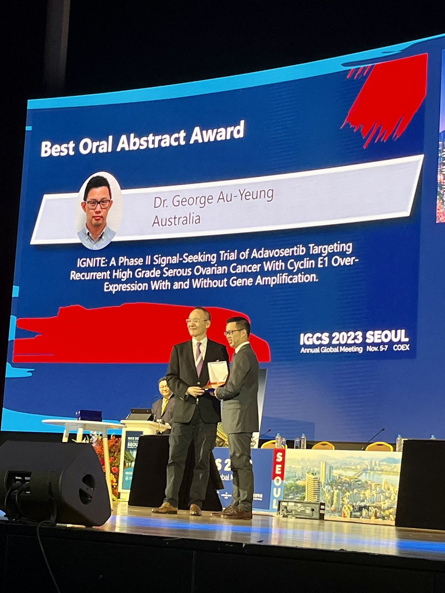 George Auyeung (@g_auyeung) on Twitter photo Thanks to the #IGCS2023 scientific committee for selecting our IGNITE abstract as best oral abstract! Proud to be representing <a href="/anzgog/">ANZGOG</a> <a href="/PeterMacCC/">Peter Mac Cancer Centre</a> and thx to the whole study team especially <a href="/LindaMileshkin/">Linda Mileshkin</a> <a href="/BowtellLab/">BowtellLab</a> for giving me the opportunity to lead the study Thanks to the #IGCS2023 scientific committee for selecting our IGNITE abstract as best oral abstract! Proud to be representing <a href="/anzgog/">ANZGOG</a> <a href="/PeterMacCC/">Peter Mac Cancer Centre</a> and thx to the whole study team especially <a href="/LindaMileshkin/">Linda Mileshkin</a> <a href="/BowtellLab/">BowtellLab</a> for giving me the opportunity to lead the study