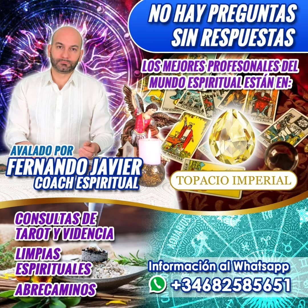 topacioimperial's tweet photo. Pide información por WhatsApp al +34682585651 y libérate de todo lo negativo. Los VIDENTES, TAROTISTAS y EL BRUJO DE FUEGO de TOPACIO IMPERIAL te ayudarán a encontrar el camino y recibir lo que te hace falta... Haz tu cita YA. 
#Tarot #Videncia #Astrología #Abrecaminos https://t.co/a8zEUkKZNC