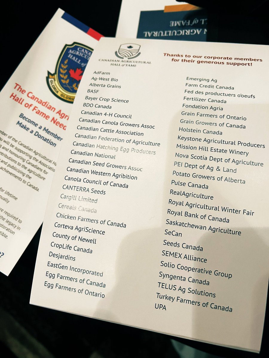 Many thanks to the corporate members that support <a href="/CdnAgHall/">Cdn Ag Hall of Fame</a>! I’m a big believer that it’s important to celebrate and give back that those that helped build. If your company isn’t on the list, please consider donating to recognize the success within our sector. #cdnag