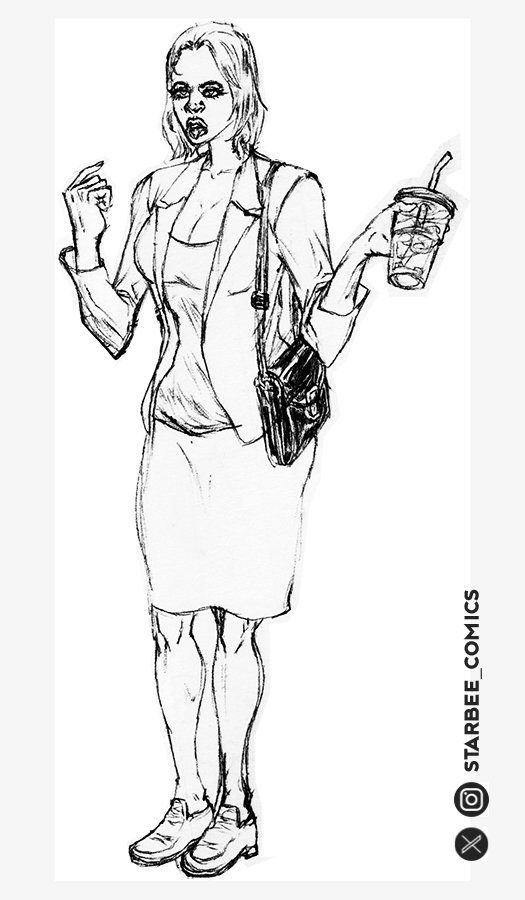 StarBee_comics's tweet photo. She's just out here, livin'... #sketches #penstyle #art https://t.co/6IiW5dgp72