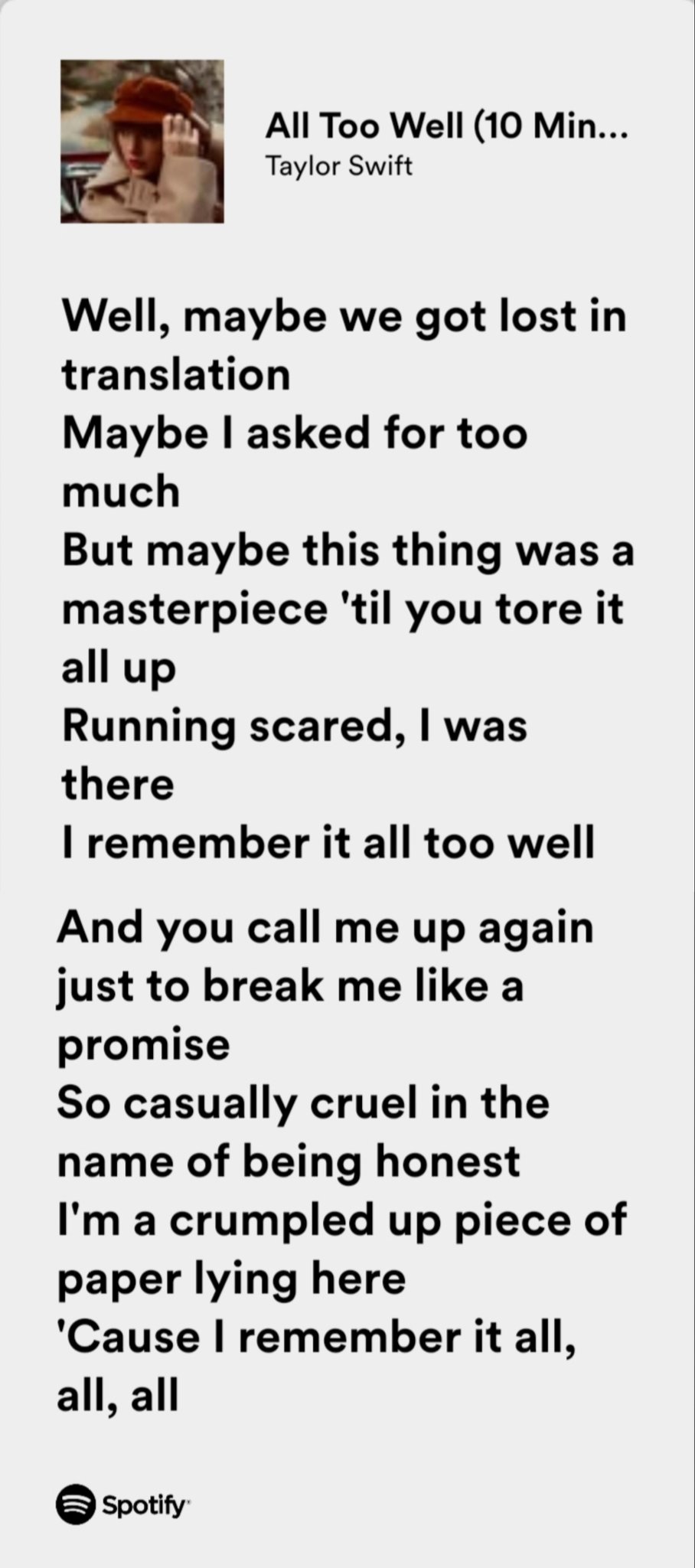 Lio on X: “But maybe this thing was a masterpiece 'til you tore it all  up.” “So Casually cruel in the name of being honest.” “I'm a crumpled up  piece of paper