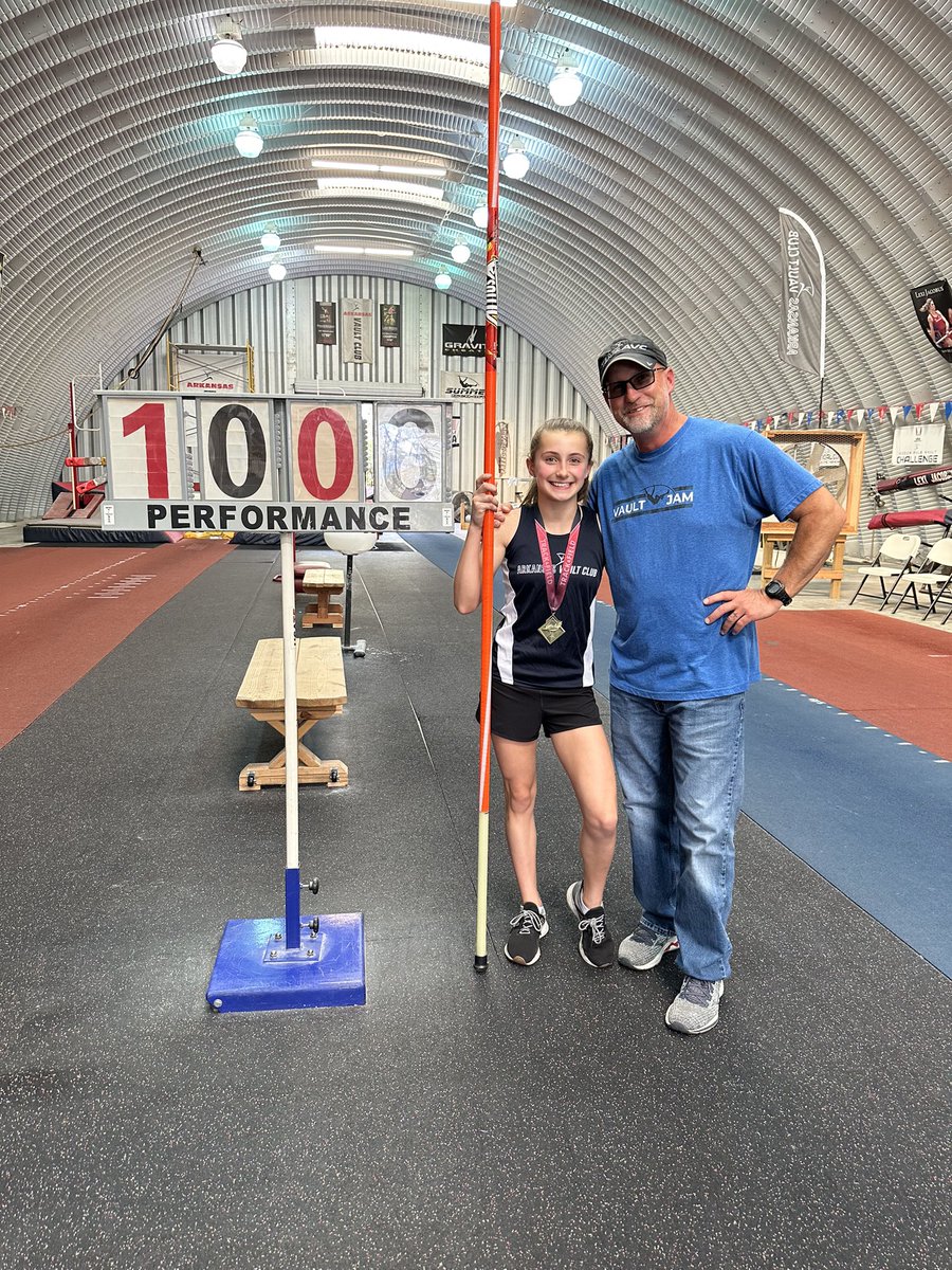 Elle Dunlap breaks our 18 year old 7th grade club record by 2 inches today at our Fall Classic!