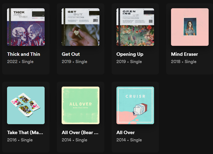 pinodtp's tweet photo. what happened to most of @CRUISR  songs 😭😭😭😭😭 https://t.co/26axXwtCvC