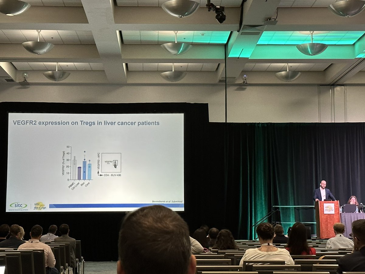 Eva Selfridge (@jevaselfridge) on Twitter photo VEGFR2 is expressed on Tregs in patients with cholangiocarcinoma, and signaling through VEGFR2 is critical to immunotherapy response in animal models of CCA. Great work by Mohamed-Reda Benmebarak. <a href="/sitcancer/">Society for Immunotherapy of Cancer</a> #SITC23 VEGFR2 is expressed on Tregs in patients with cholangiocarcinoma, and signaling through VEGFR2 is critical to immunotherapy response in animal models of CCA. Great work by Mohamed-Reda Benmebarak. <a href="/sitcancer/">Society for Immunotherapy of Cancer</a> #SITC23