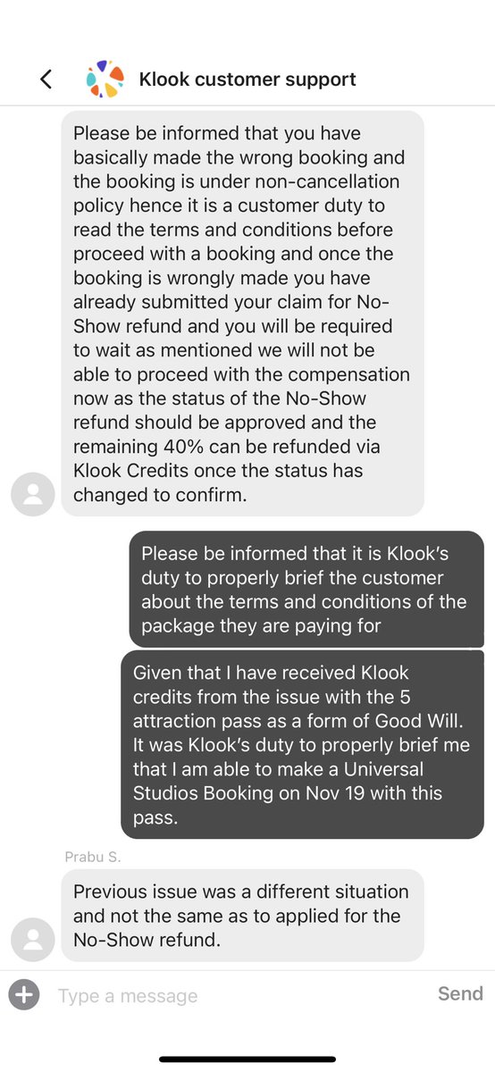demicua's tweet photo. @KlookTravel claims to be of #GOODWILL. But has made the #finaldecision to issue me a refund only 7 days after I don’t show up.

Not only did they #mislead me to make a #worthless purchase. But they also have decided to hold my #GOODWILL #KlookCredits hostage. https://t.co/mkCdMiWECt