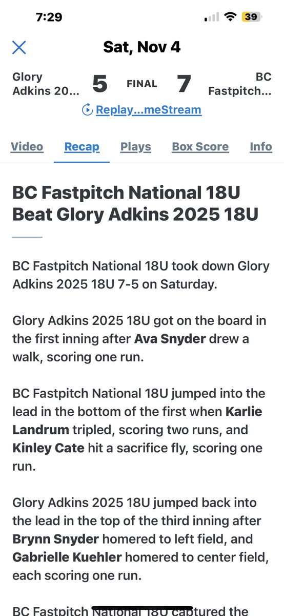 BC Fastpitch National 18u tweet media