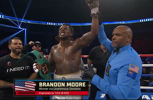 FTTVBoxing's tweet photo. Brandon MOORE defeats SIMMS.
#boxing #BrandonMoore #AjagbaGoodall https://t.co/nC13u736CP
