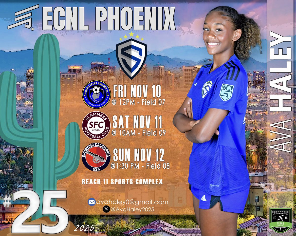 Super excited about the ECNL Phoenix Showcase next weekend! Here’s our schedule!  Hope you come watch us play!

<a href="/stngroyal07ecnl/">Sting Royal 07 ECNL</a> 
<a href="/Bplwilliams/">Ben Williams</a> 
<a href="/ECNLgirls/">ECNL Girls</a>