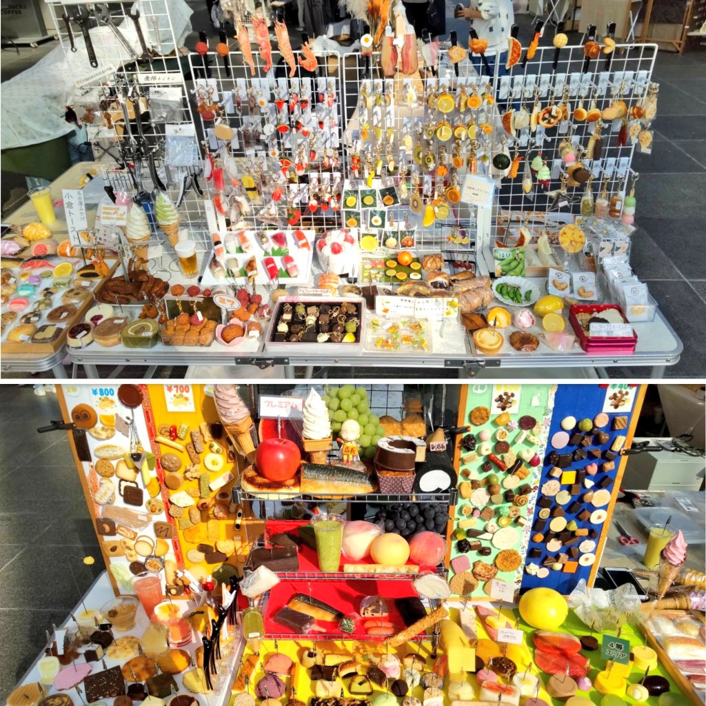 picasample's tweet photo. 設置完了☆
本日も
富山市総曲輪グランドプラザにて
開催の #CoCoMarche .-MTに出店
ピッカリいい天気ですよ🔆
お散歩がてら見に来て下さいね😊
#ピッカリサンプル #食品サンプル
#富山市総曲輪 #グランドプラザ https://t.co/WCFEK96iC2