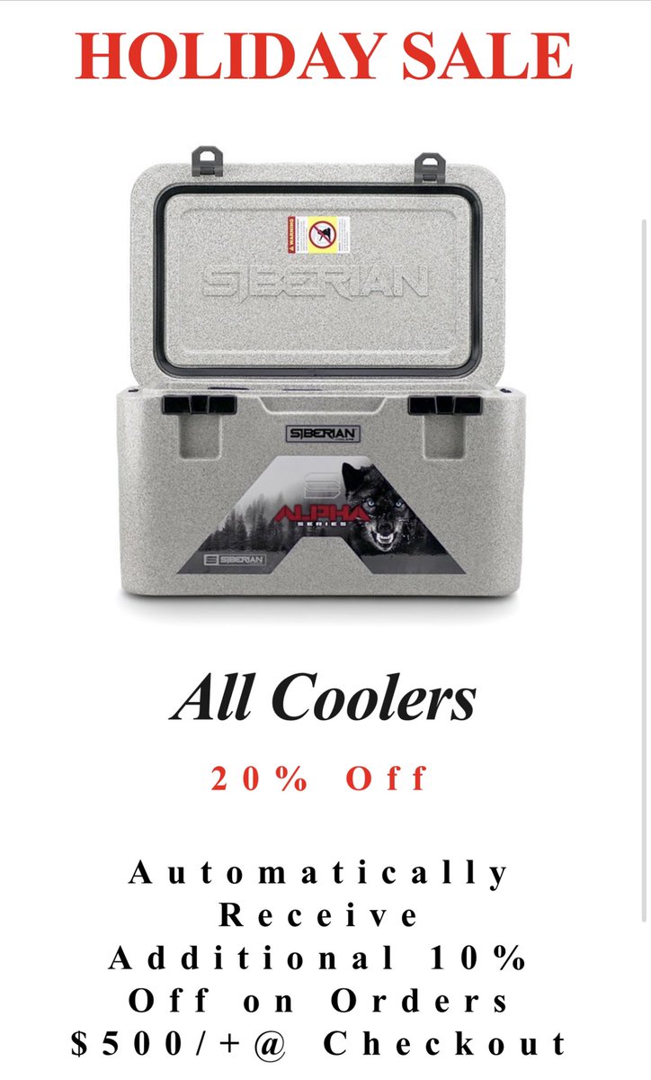 Holiday Sale…#holidaygifts #holidaysale #gifts SiberianCoolers.com