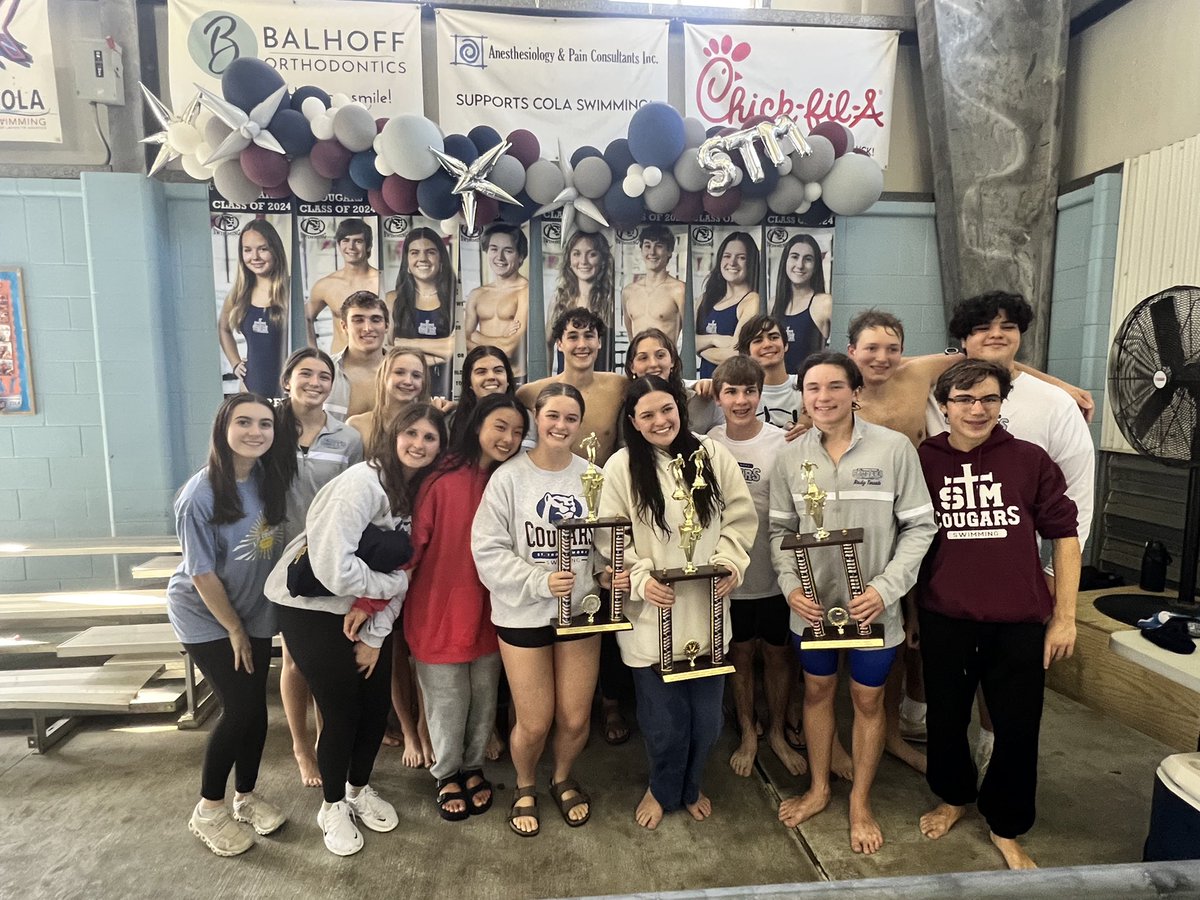 stmswimming's tweet photo. STM Swimming Sweeps the Top 16 Regional Meet today with wins from the Girls, Boys, and overall combined team scores! https://t.co/vdh6lTBqKV