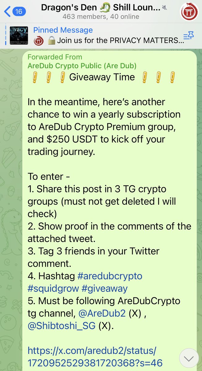 DragonessDeFi's tweet photo. @AreDub2 #aredubcrypto #squidgrow #giveaway https://t.co/tgaMyPJaY5