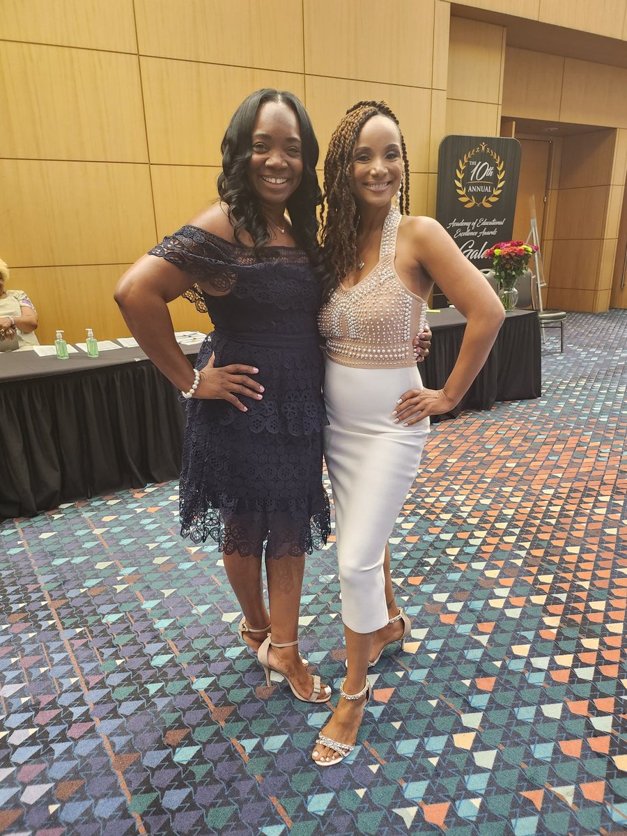 PrincipalDrH's tweet photo. When I heard someone yell, "oh my gosh, Ms. Haddock!!" I would have never imagined 2 of my former dance team superstars would now be teachers and TOTY for @DeKalbSchools So proud of these young ladies!! @McNairHS @1881MorrisBrown #impactful #rolemodel https://t.co/vqLoys4K5m
